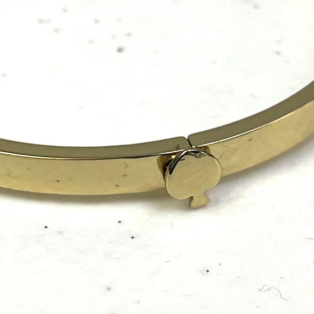 Kate Spade Bracelet Gold Heritage Spade Flower Hinged Bangle with Bag - Picture 3 of 8